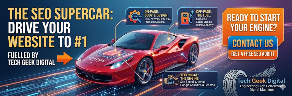 Tech Geek Digital SEO Car Metaphor